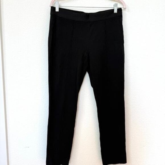 Everlane Side Zip Ankle Pants Black Stretch Minimalist Work Trousers Women L - Picture 1 of 5
